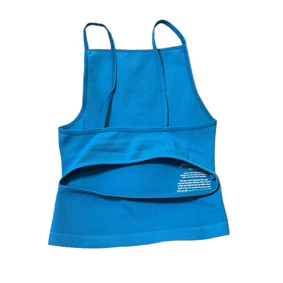 Free People Movement Tighten Up Keyhole Long Tank Top Blue NWOT - Picture 3 of 6